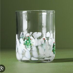 Anthropologie Icon juice glass- limited edition Christmas tree icon glass.